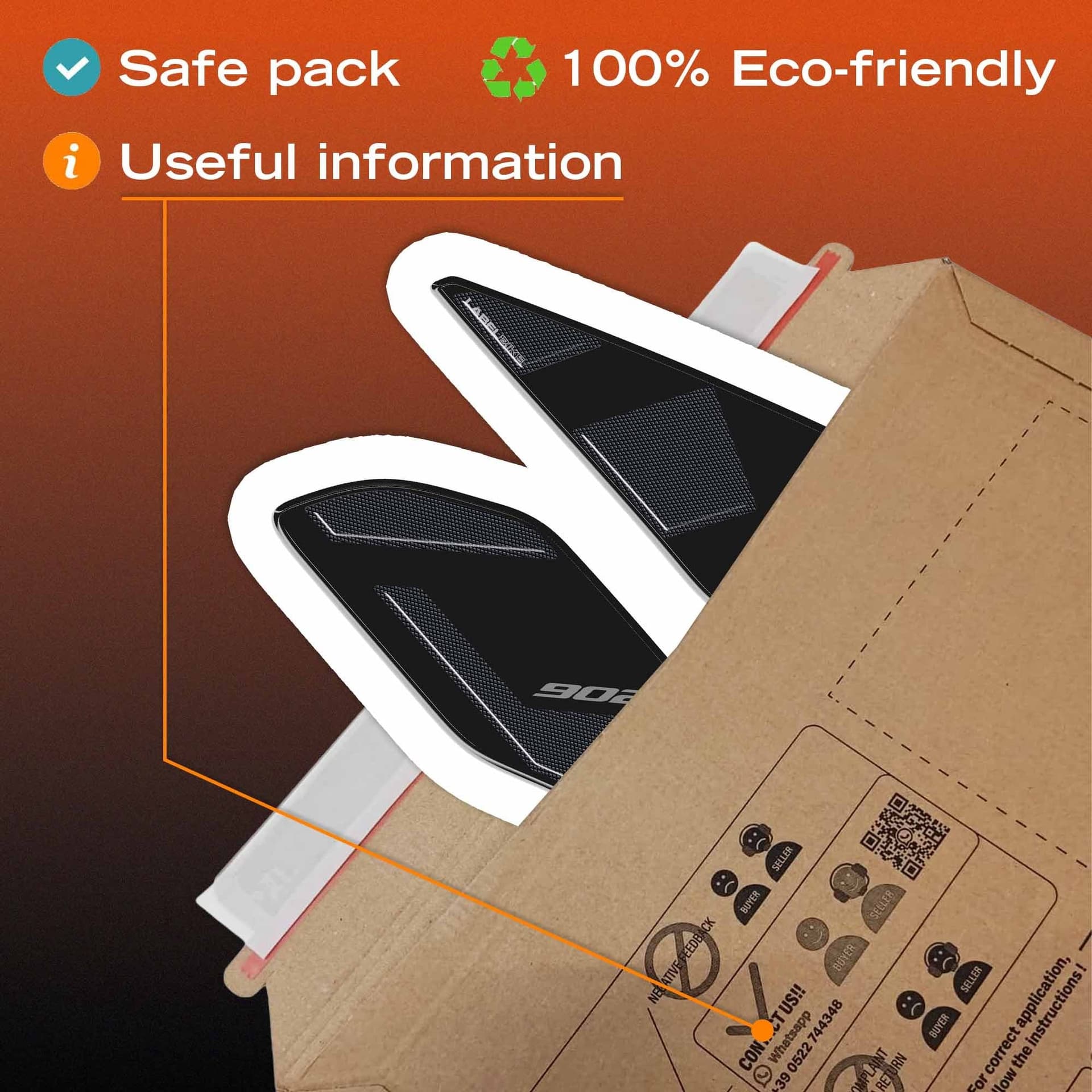 Adesivi 3D Laterali Serbatoio compatibile con Benelli TRK 902 Xplorer 2026 - 14