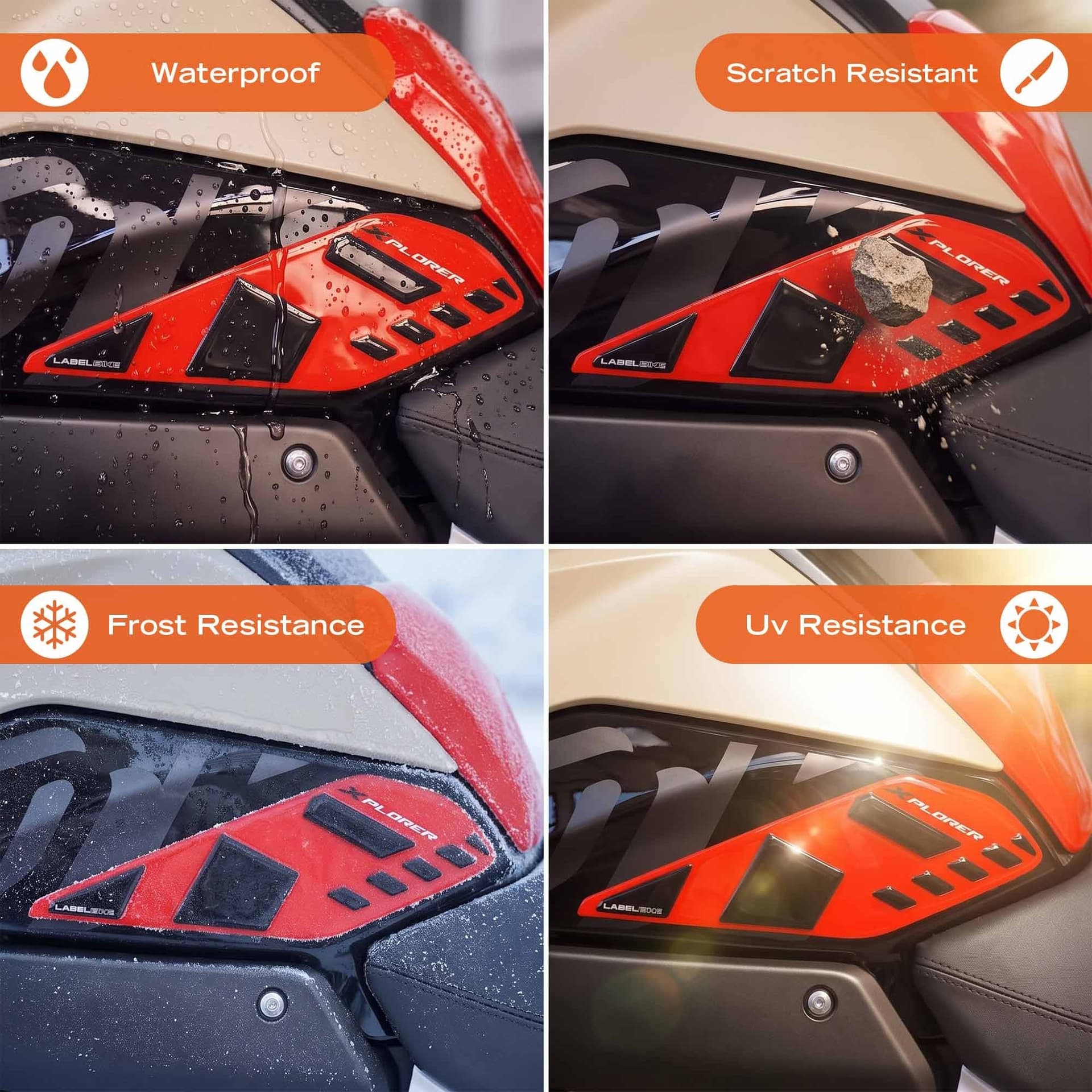 Adesivi 3D Laterali Serbatoio compatibile con Benelli TRK 902 Xplorer 2026 - 19