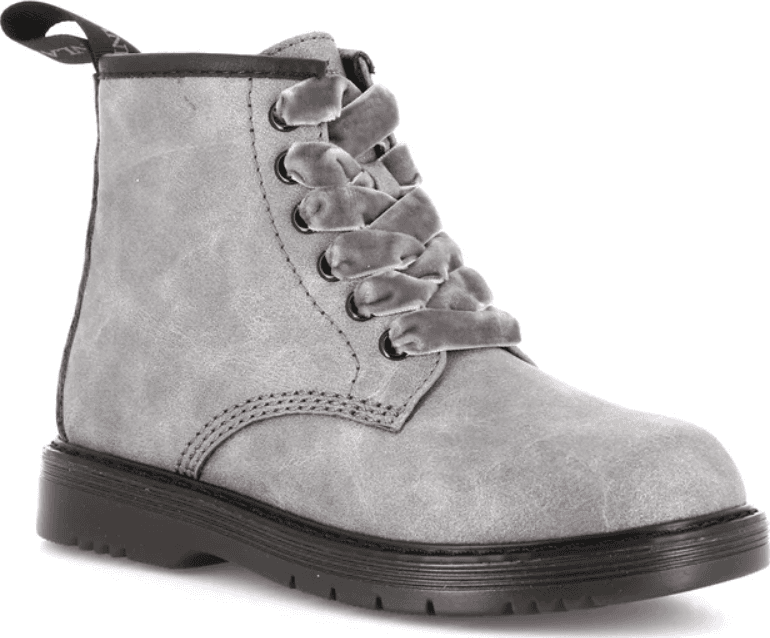 Anfibi bimba con lacci e zip dal 21 al 28 Grigio Grunland Junior - 2