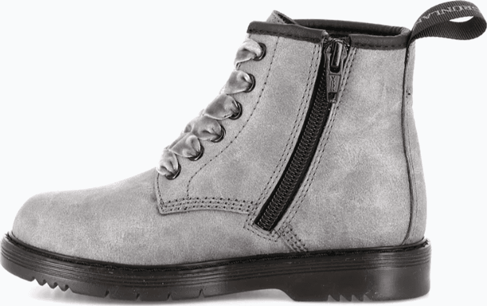 Anfibi bimba con lacci e zip dal 21 al 28 Grigio Grunland Junior - 4