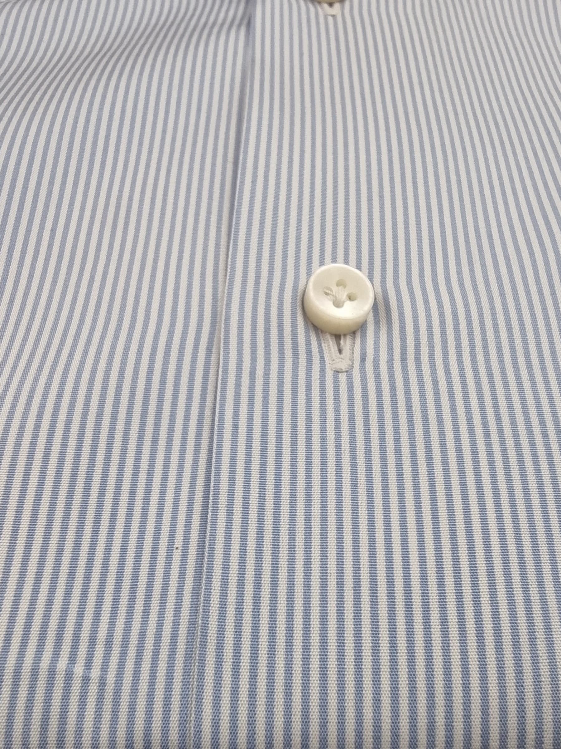 Camicia uomo Barba fantasia bengal stripe celeste bianco - 4