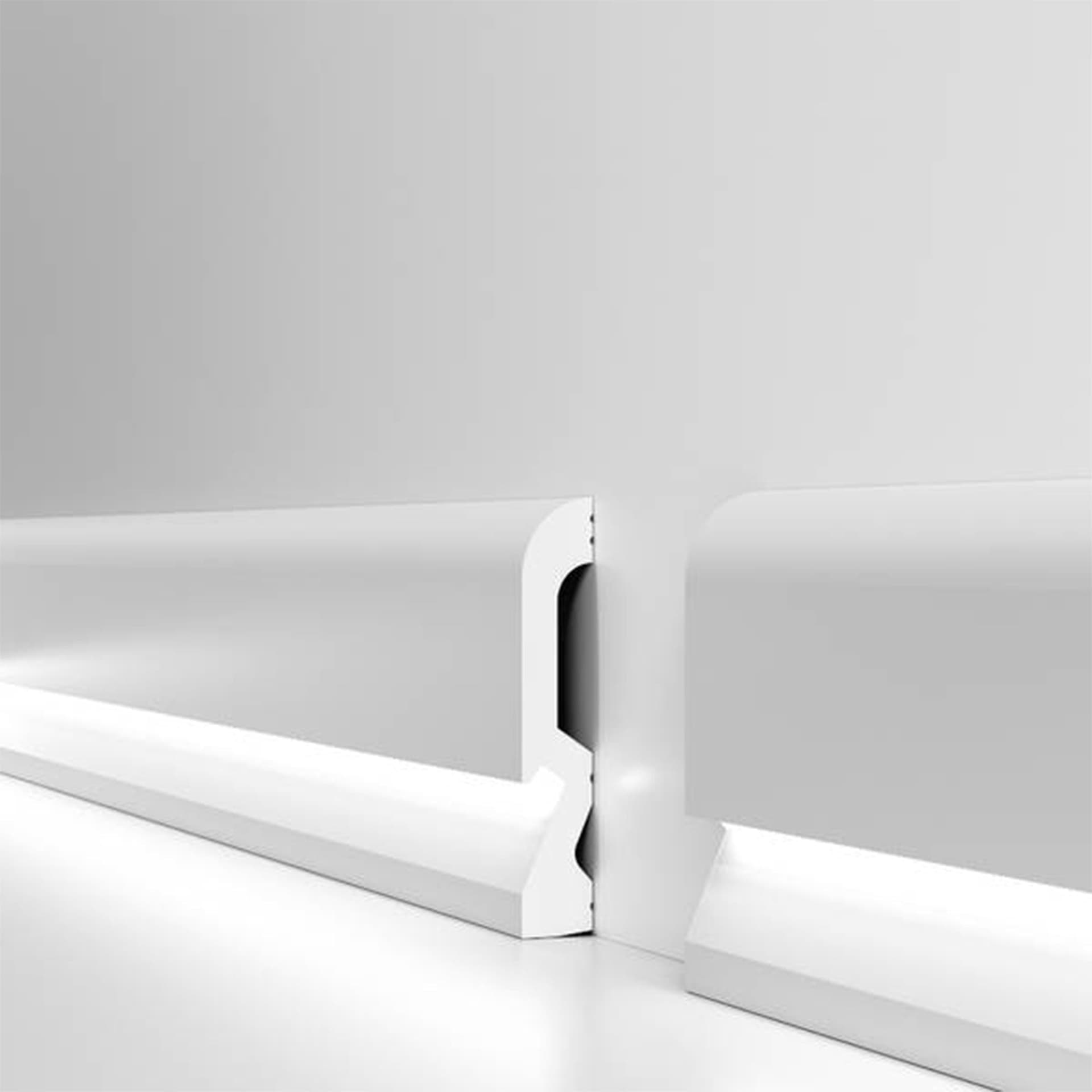 Battiscopa per LED BC Passacavo LUXURY QUALITY 100x18mm in POLIMERI - Polistrutturato (prezzo al metro) - 4