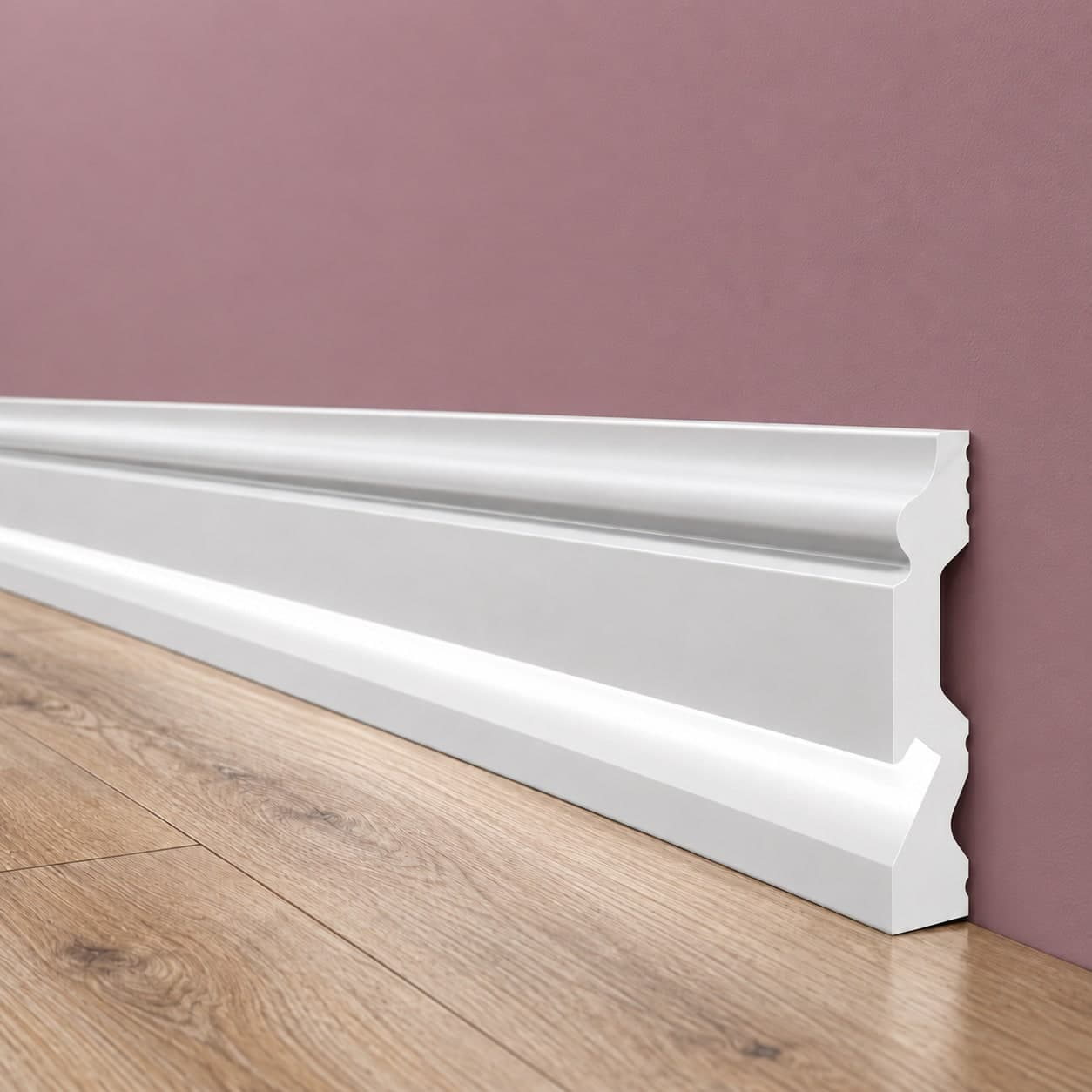 Battiscopa per LED Ducale Passacavo LUXURY QUALITY 100x18mm in POLIMERI - Polistrutturato (prezzo al metro) - 3