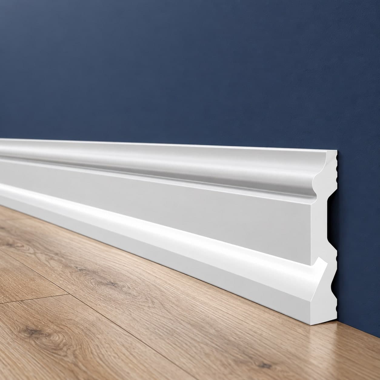 pacco da 128 ML di Battiscopa per LED DUCALE Passacavo LUXURY QUALITY 100x18mm in POLIMERI - Polistrutturato - 6