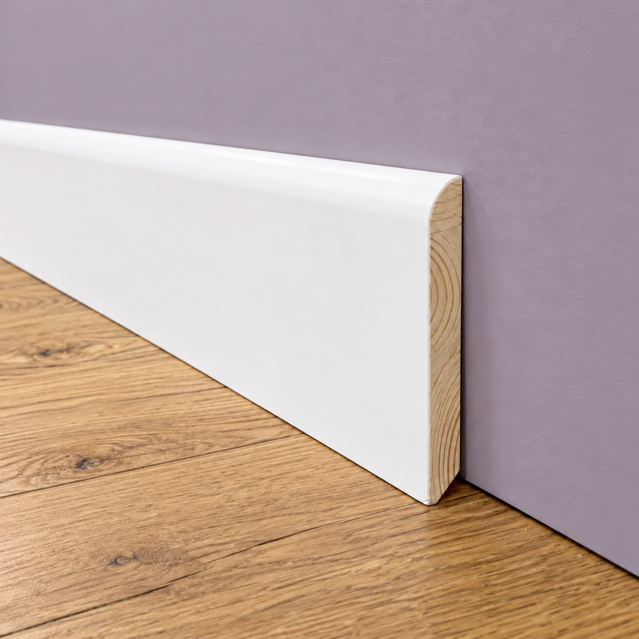 Battiscopa PREMIUM in legno MASSELLO BC 70x9 laccato bianco liscio (prezzo al metro) - 3