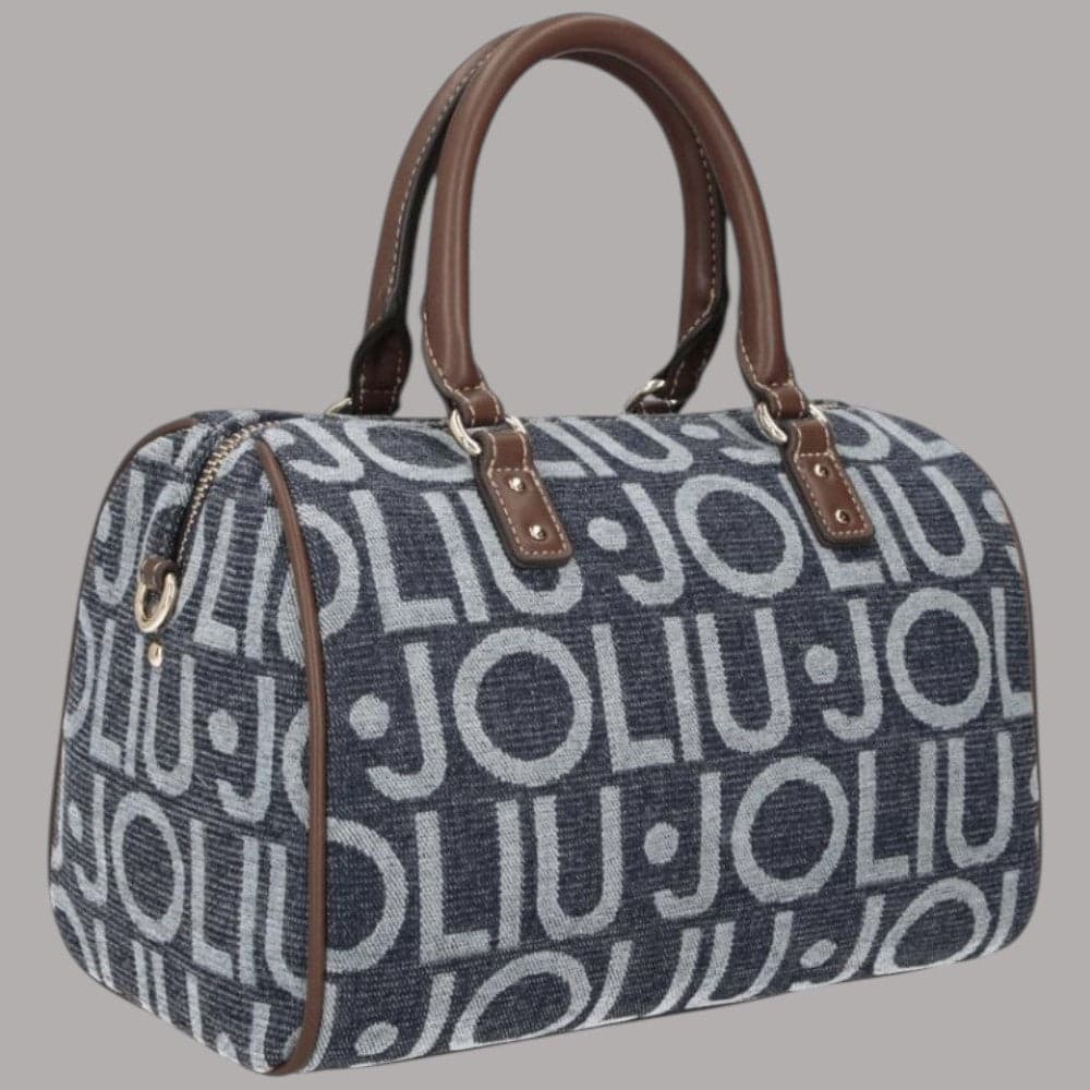 Borsa bauletto Liu Jo Evrim in jacquard logato denim - 3
