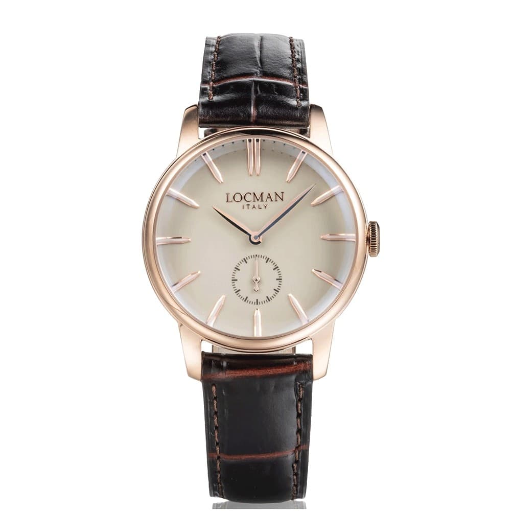 Locman 1960 Orologio Solo Tempo Classico Cassa 37mm PVD oro rosa - 4