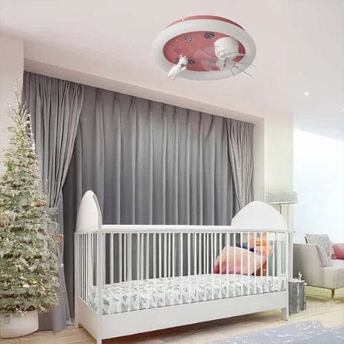 Ventilatore da Soffitto per Bambini Monocorno Rosa 15W con Luce LED 48W e Telecomando - 2