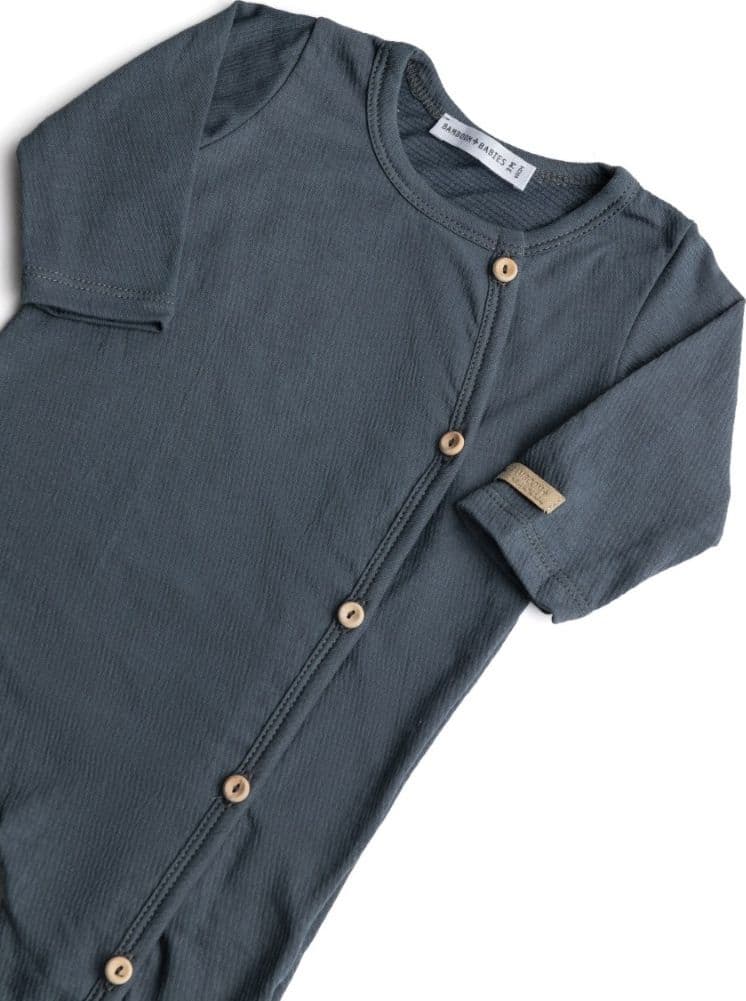 Tutina Bamboom Apertura Laterale con Piedi – Jeans Blu, 1 mese