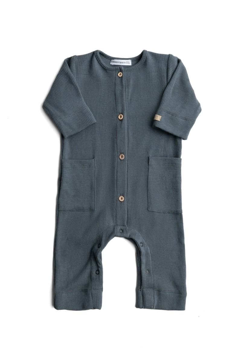 Tuta Bamboom a Costine con Tasche – Jeans Blu, 1 mese
