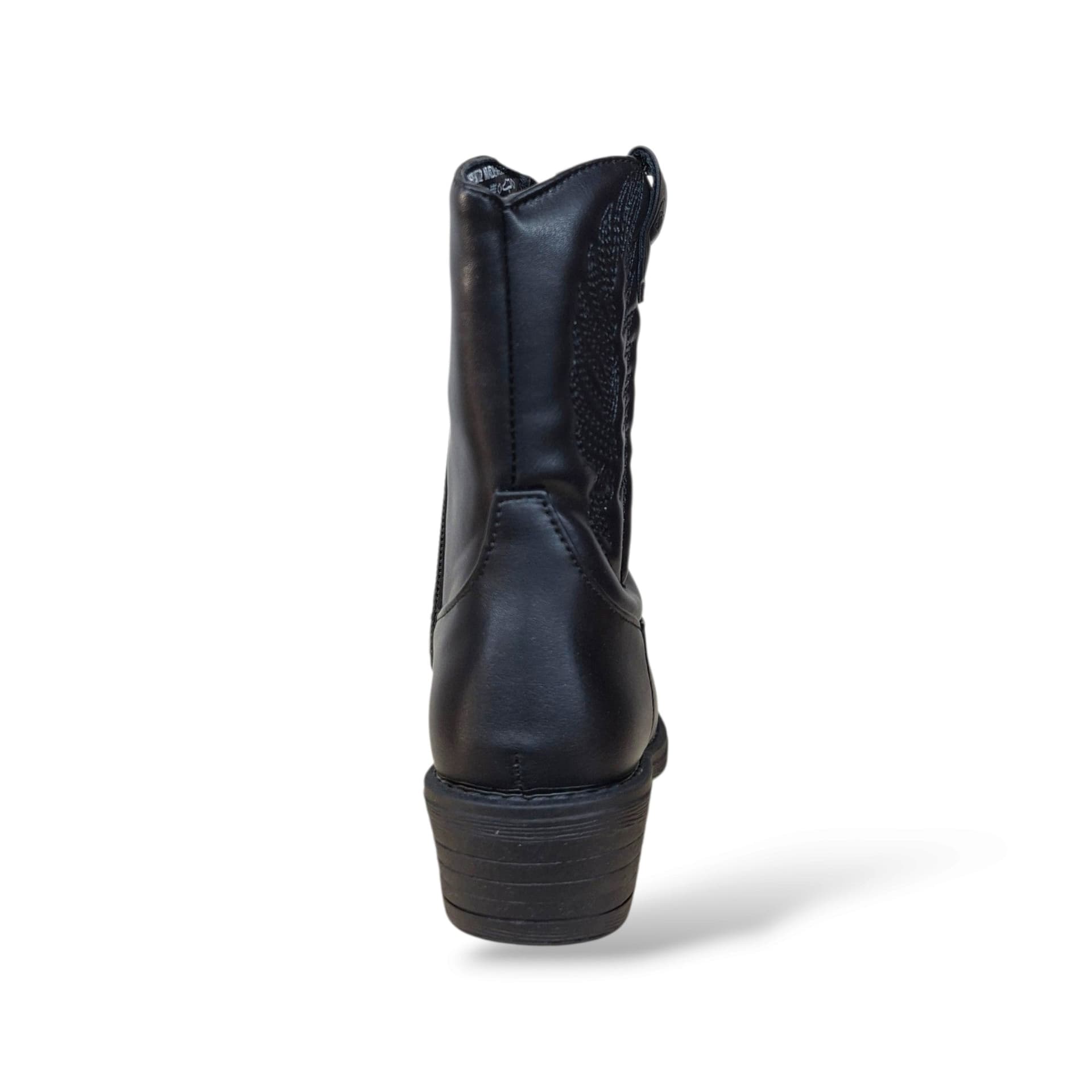 Stivaletti camperos Melania Kaly M65072 neri in pelle per bambine - 3