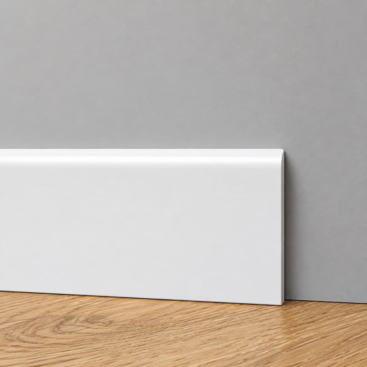 bancale da 100 ML di Battiscopa PREMIUM in legno MASSELLO BC 40x9mm laccato bianco liscio - 6