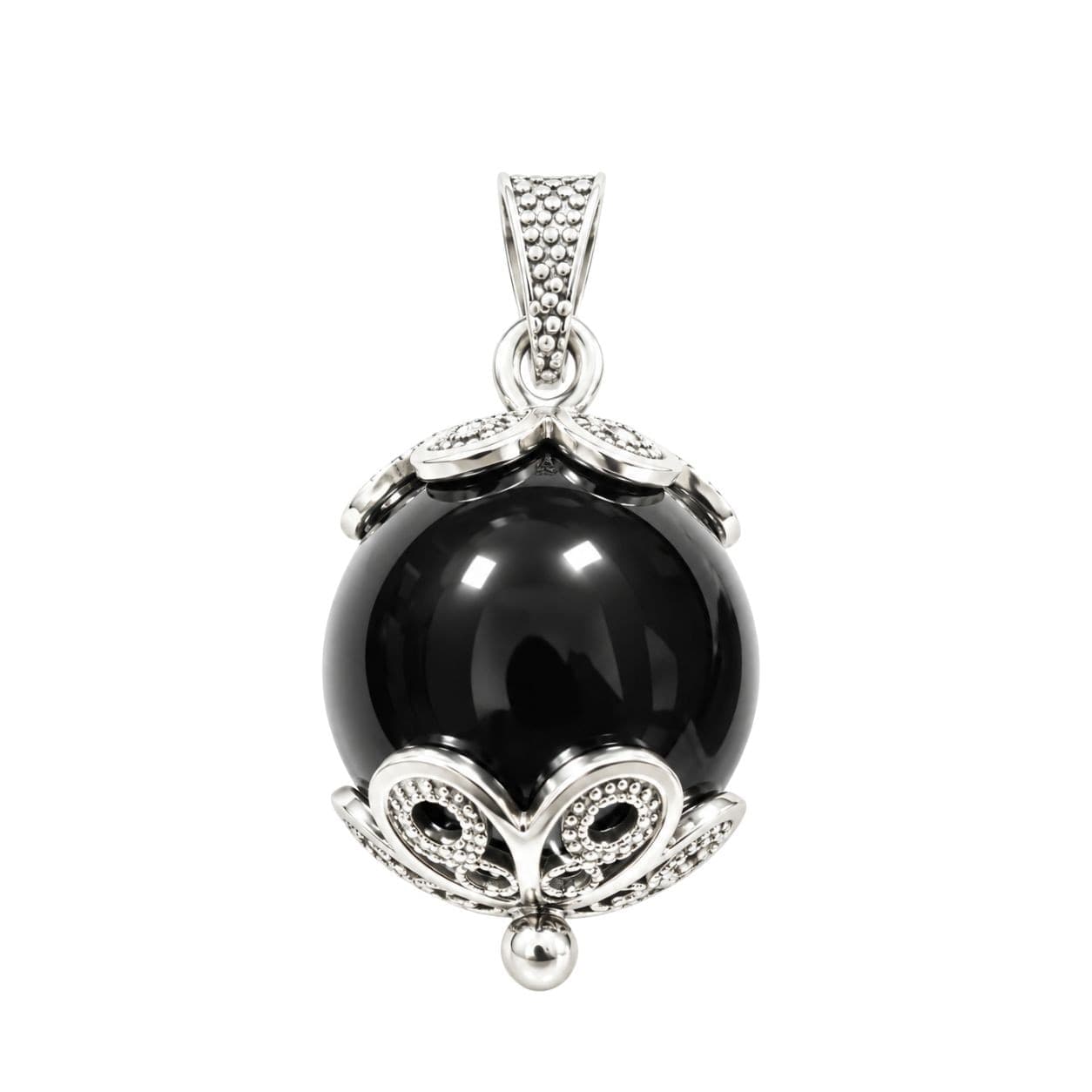 Ciondolo Su Coccu in Argento e Onice Nero - 2
