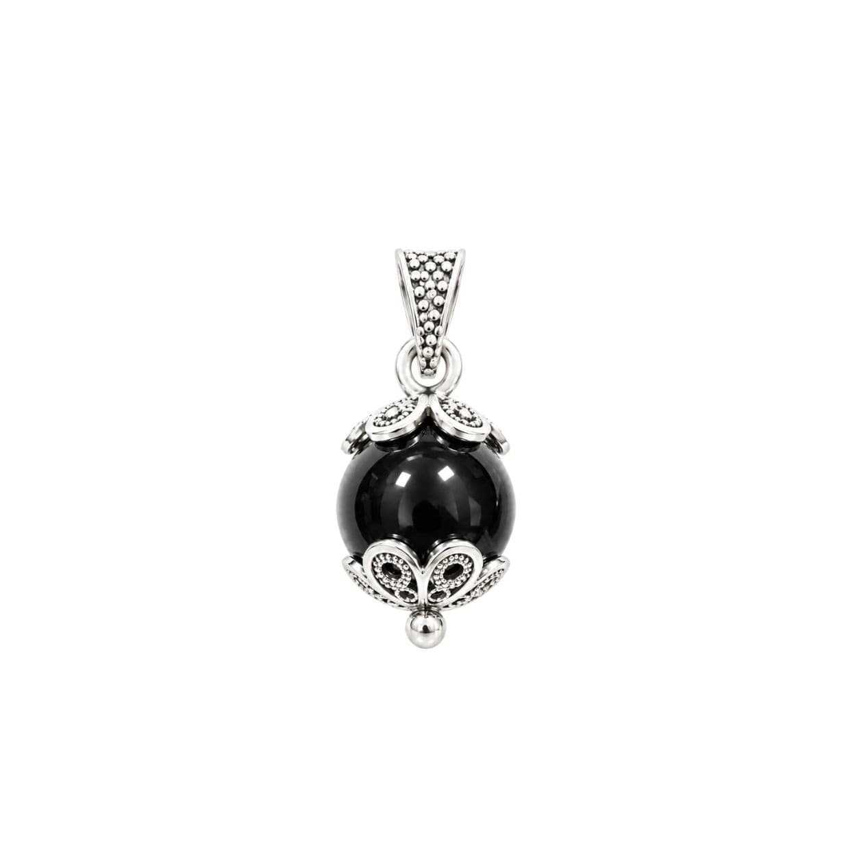Ciondolo Su Coccu in Argento e Onice Nero - 3