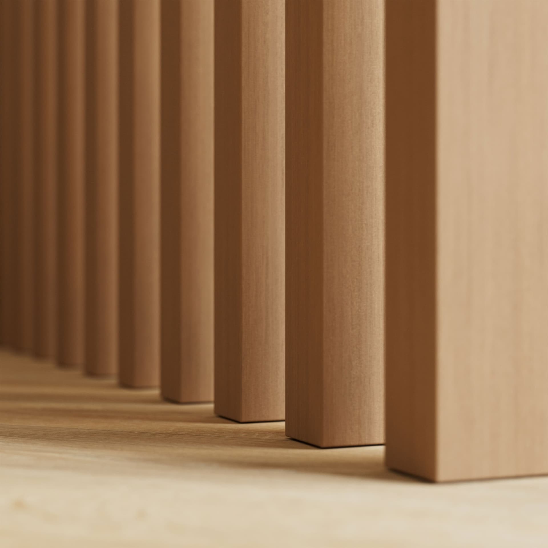 SIPA PURE Divisorio Frangiluce Separè in PVC Effetto Legno – Singole Doghe Fisse o Girevoli + accessori 75x50x2900mm - 6