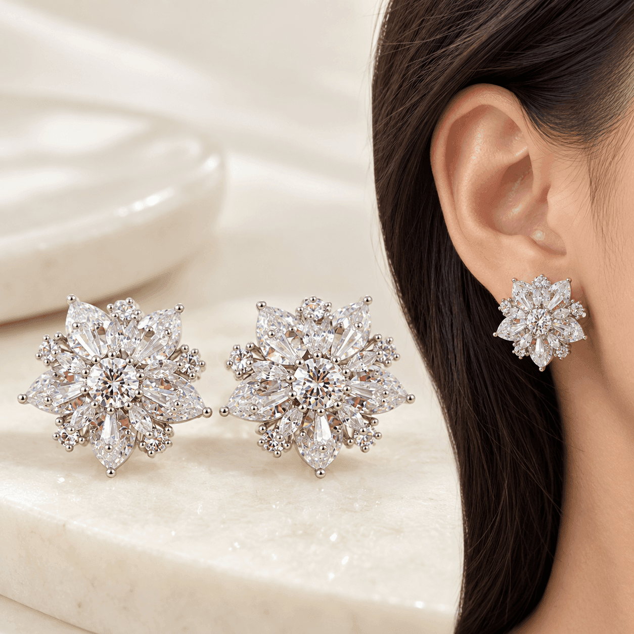 Alba Bijoux – Orecchini Fiore di Cristallo - 6