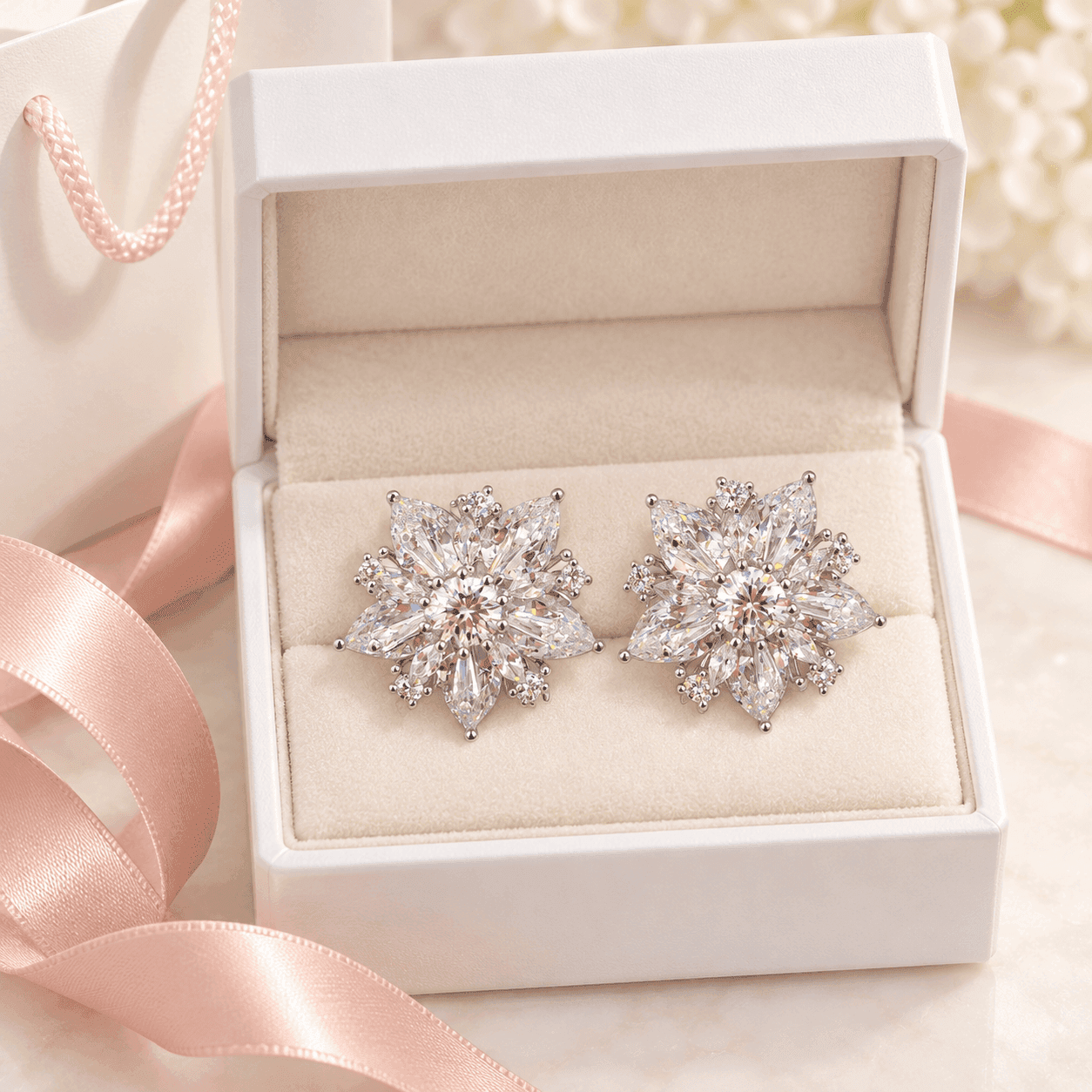 Alba Bijoux – Orecchini Fiore di Cristallo - 3