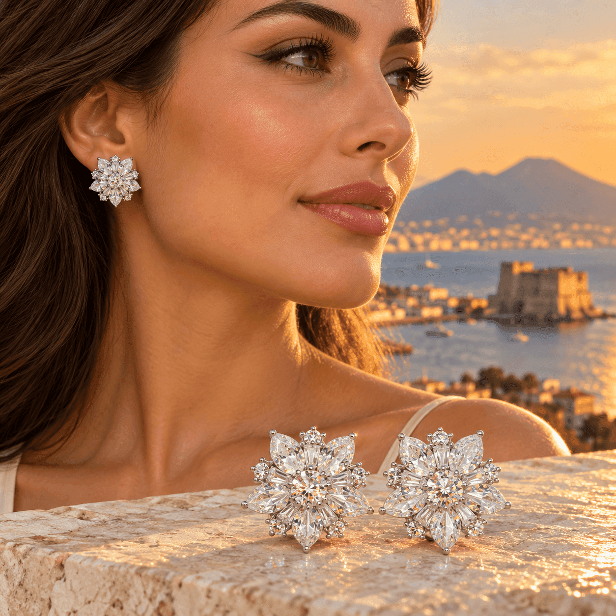 Alba Bijoux – Orecchini Fiore di Cristallo - 4