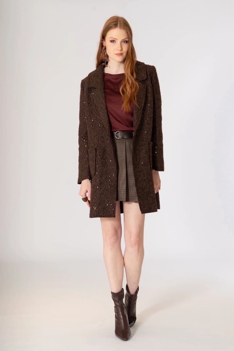 Cappotto lanoso paillettes | SISTE'S