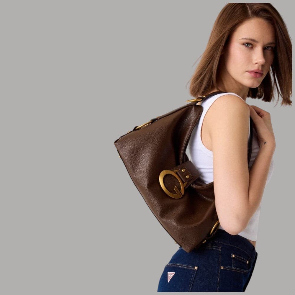 Borsa a spalla Guess Camden con logo metallico - 2
