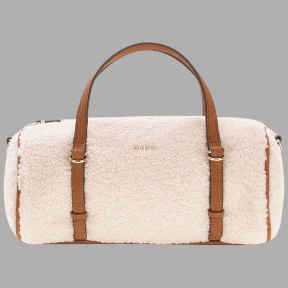 Mini borsa a tracolla Guess Taylor effetto teddy bianca - 3