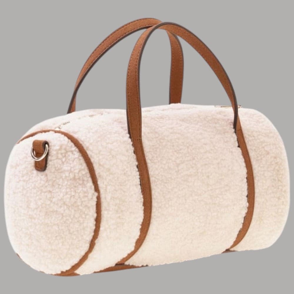 Mini borsa a tracolla Guess Taylor effetto teddy bianca - 4