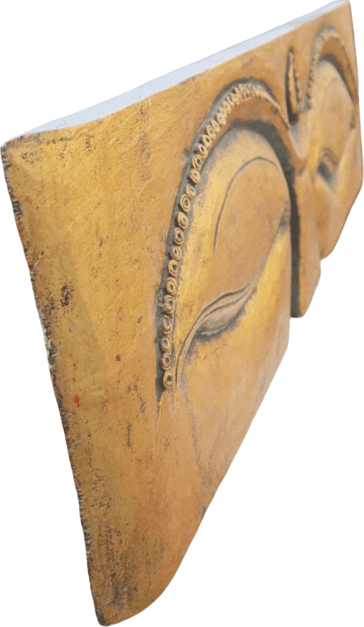 Pannello Occhi di Buddha in Legno Dipinto a Mano con Piedistallo – 100 cm – Decorazione Etnica Zen - 6