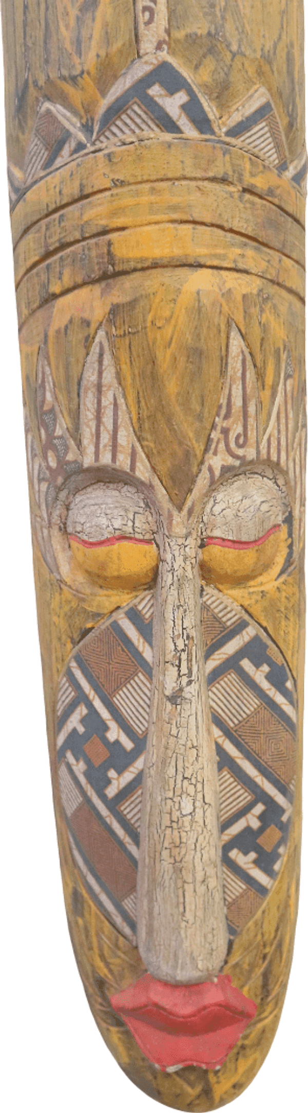 Maschera Indonesiana in Legno 100 cm – Dipinta a Mano a Bali – Decorazione Etnica da Parete - 2