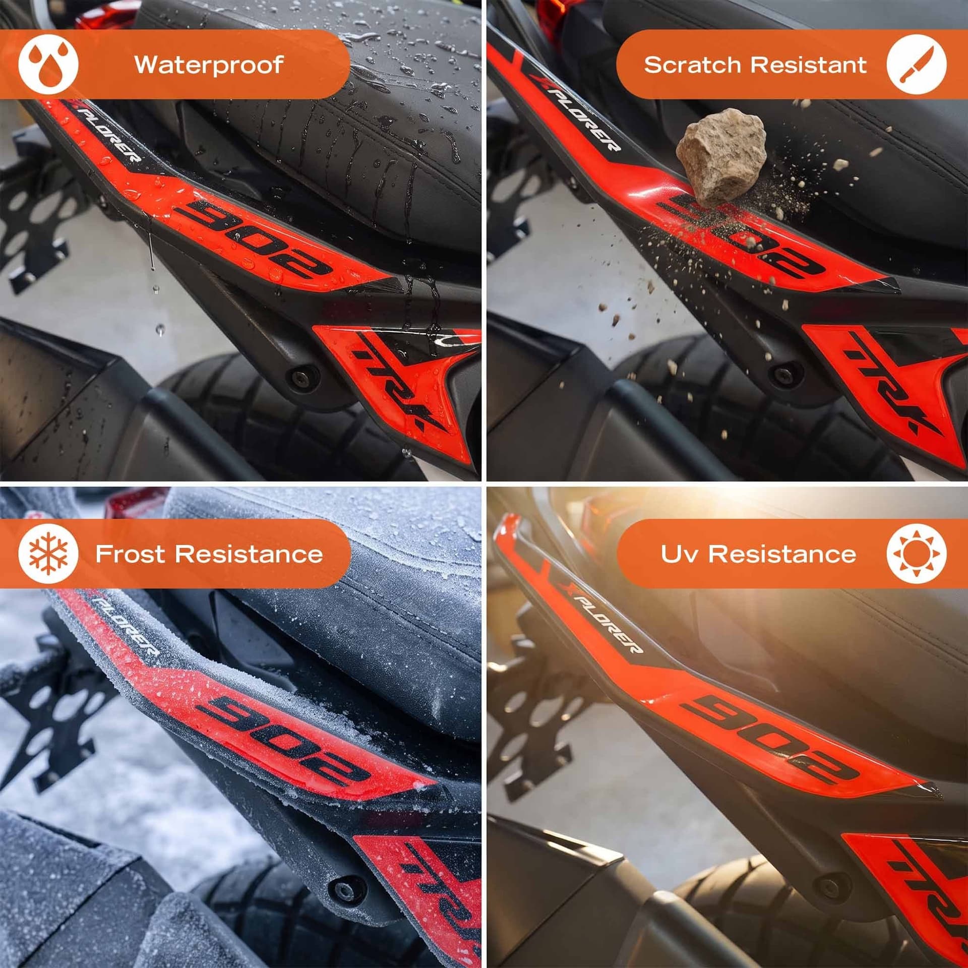 Adesivi 3D Maniglie moto compatibile con Benelli TRK 902 Xplorer 2026 - 10