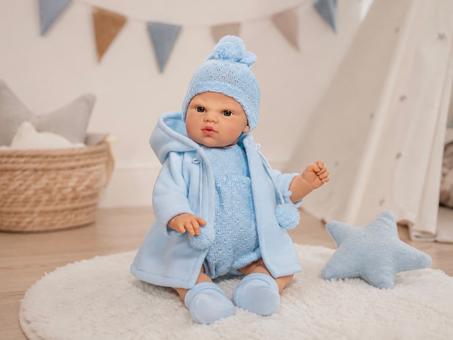 Bambola Así Koke 36 cm Cappotto Azzurro - 3