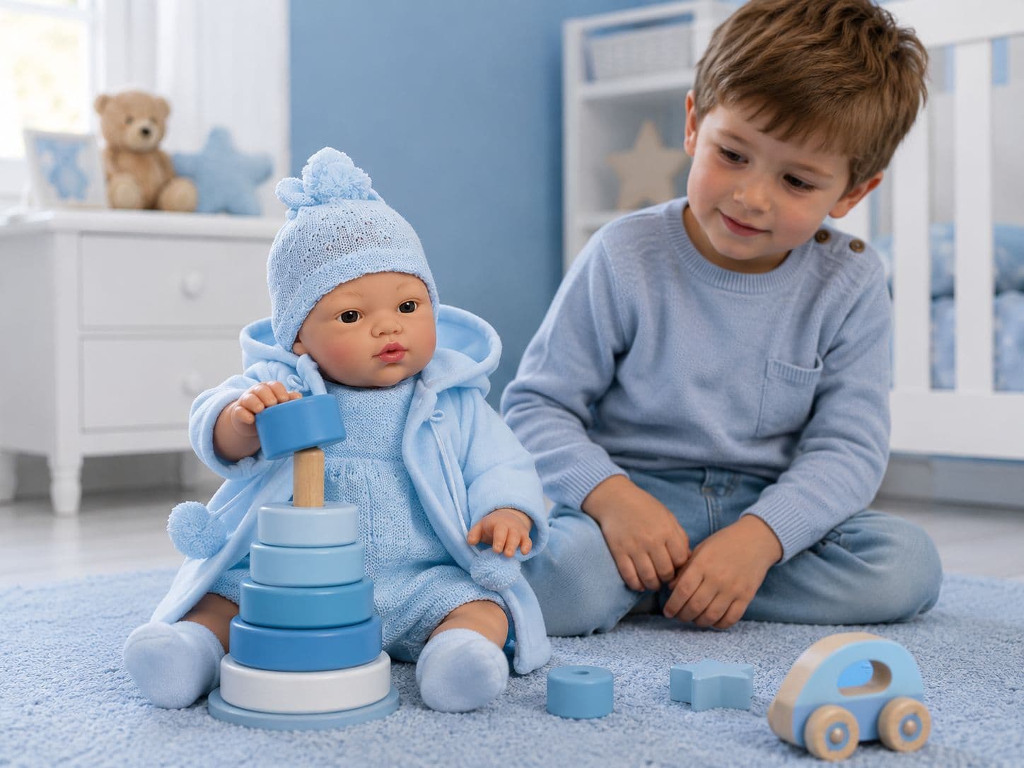 Bambola Así Koke 36 cm Cappotto Azzurro - 4