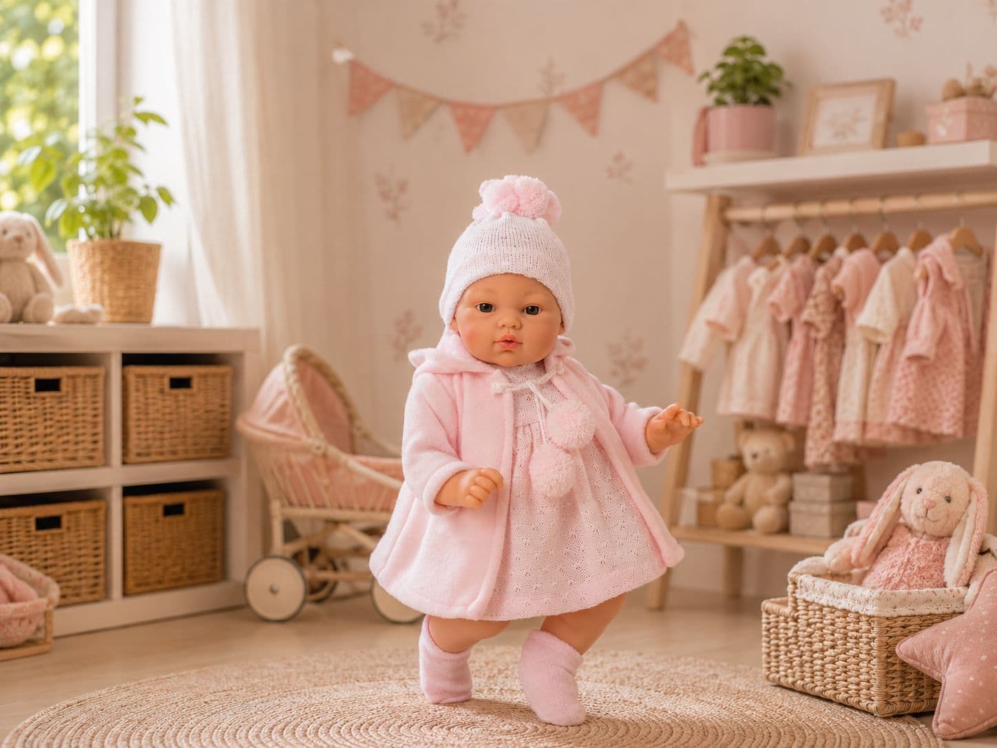 Bambola Así Koke 36 cm Cappotto Rosa - 5