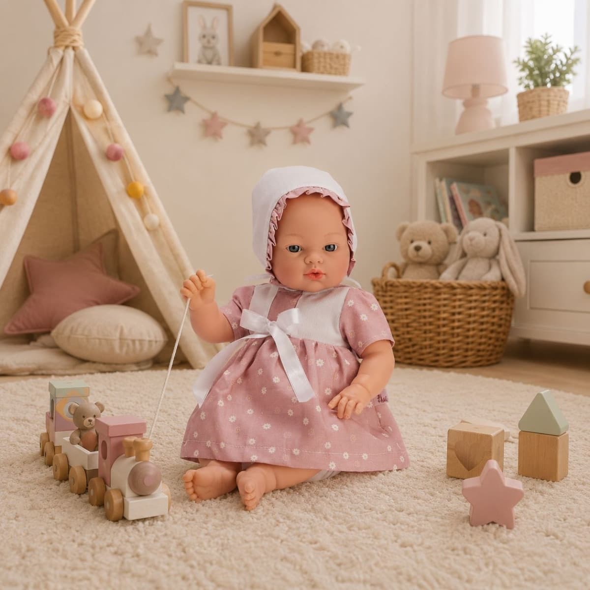 Bambola Así Koke 36 cm Vestito Rosa Collezione Margherite - 2