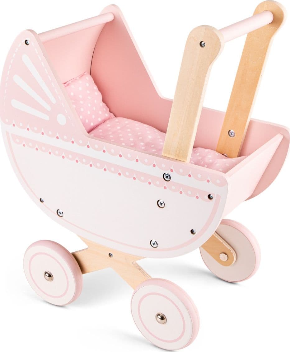 Carrozzina per Bambole in Legno Woet Rosa con Lettino - 3