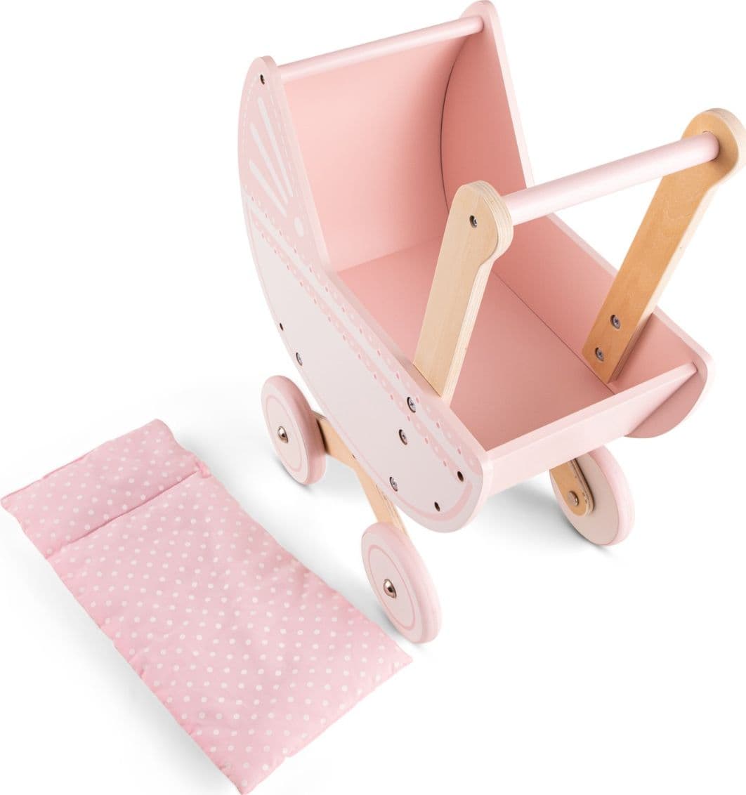 Carrozzina per Bambole in Legno Woet Rosa con Lettino - 4