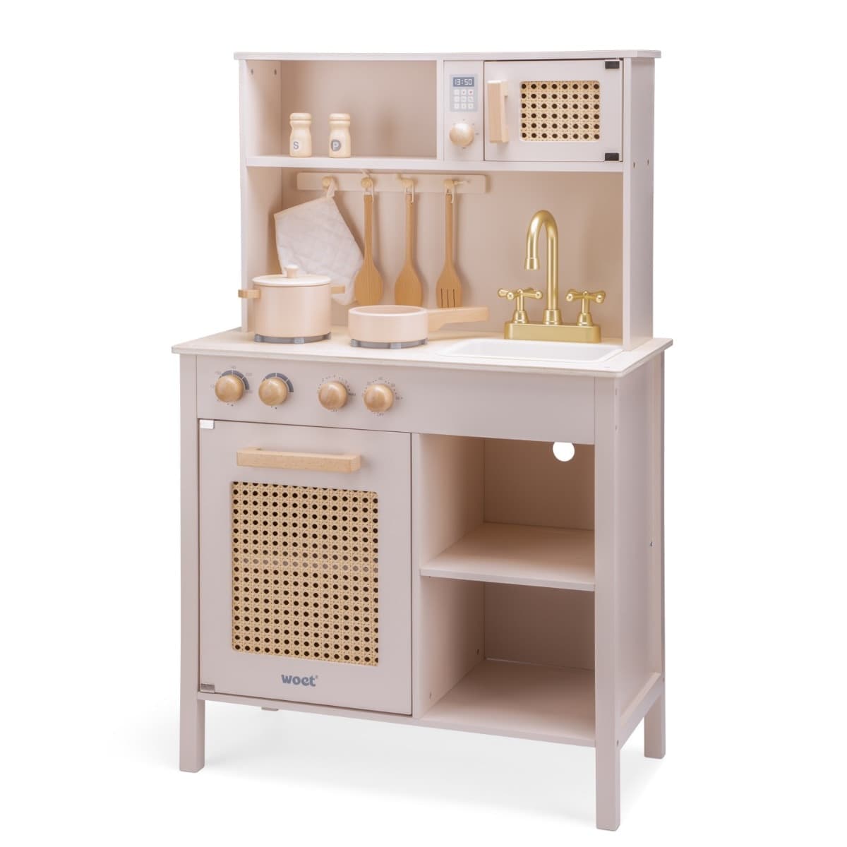 Cucina Giocattolo in Legno Woet Rattan Rosa - 2
