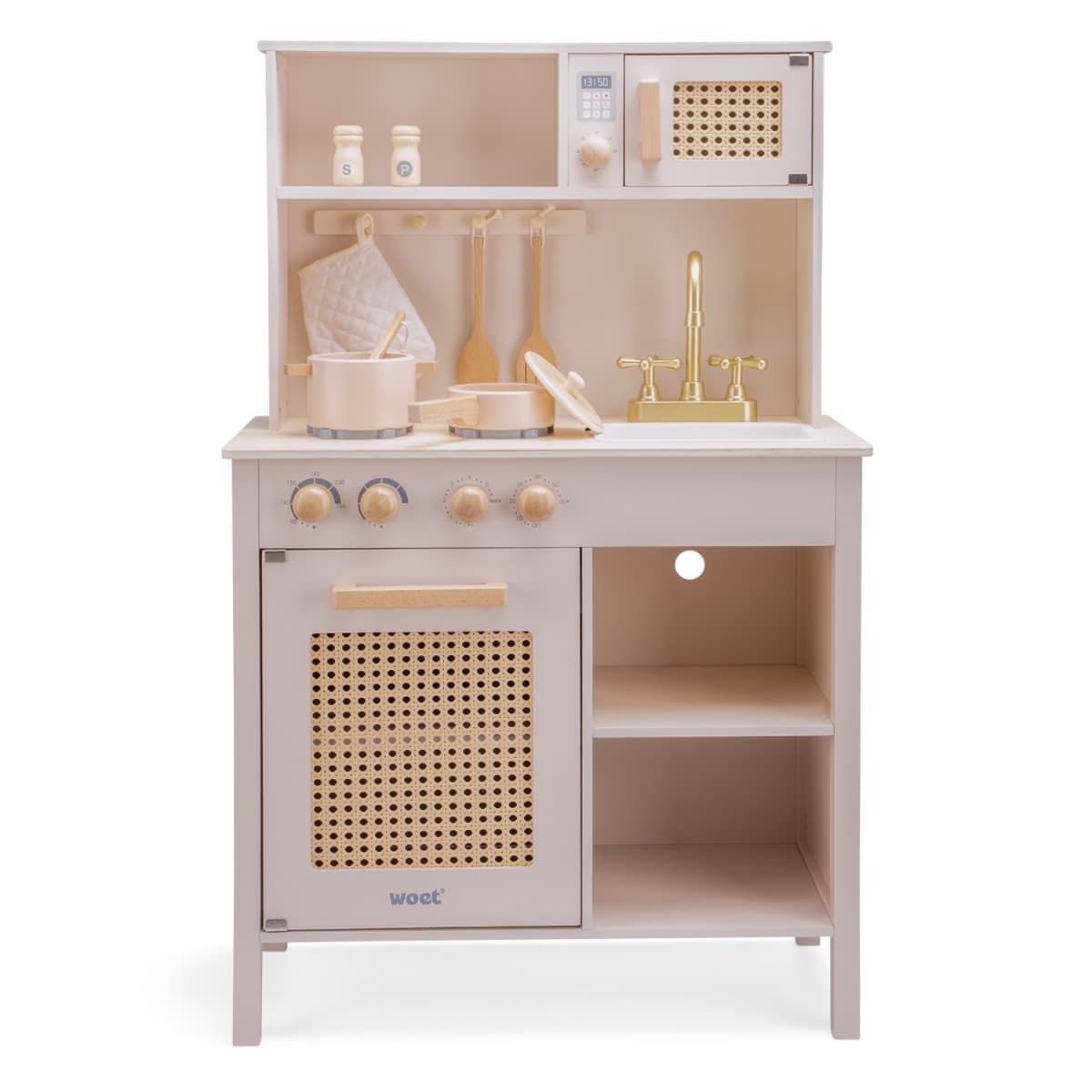 Cucina Giocattolo in Legno Woet Rattan Rosa - 4