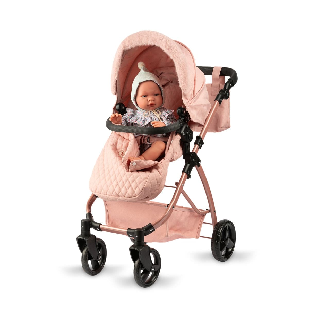 Carrozzina per Bambole Así Moderm Mami 2 in 1 Rosa - 4