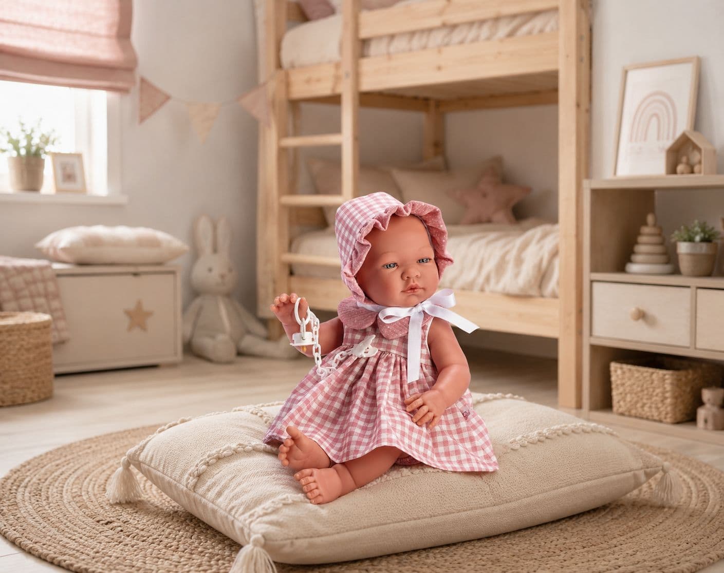 Bambola Así María 43 cm Quadretti Rosa - 2