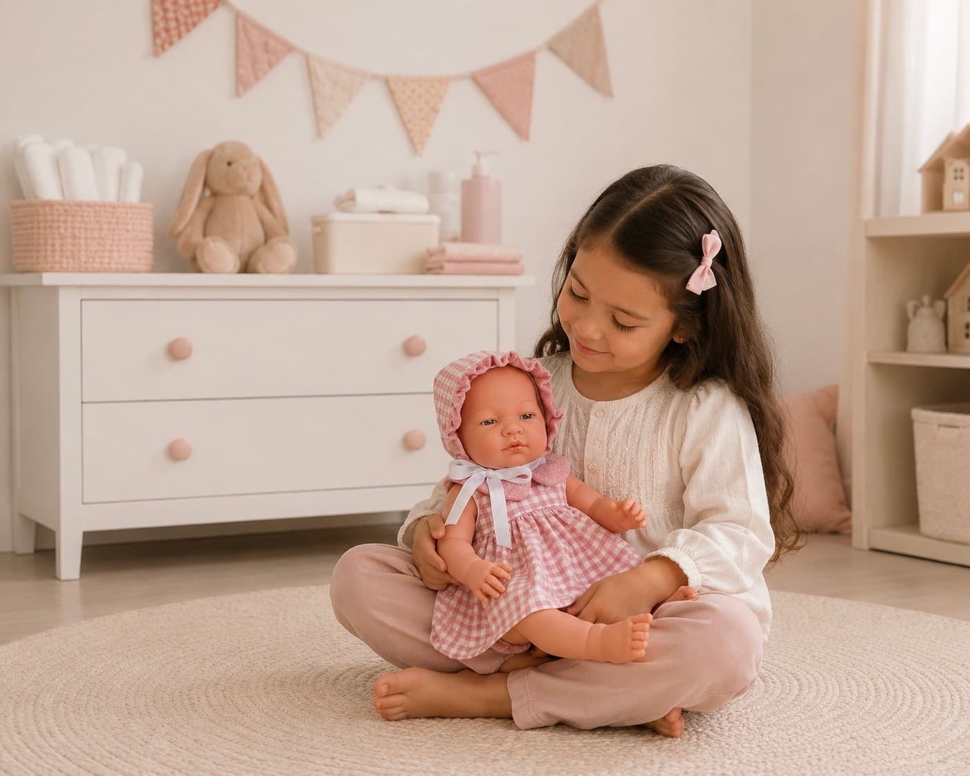 Bambola Así María 43 cm Quadretti Rosa - 4