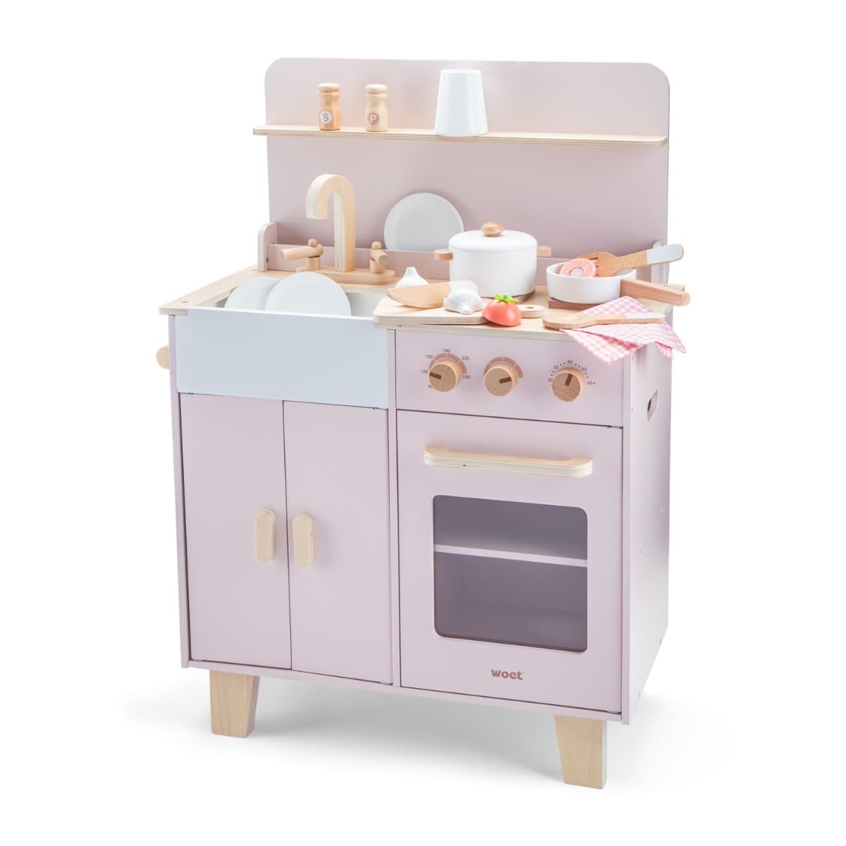 Cucina Giocattolo in Legno Woet Rosa - 4