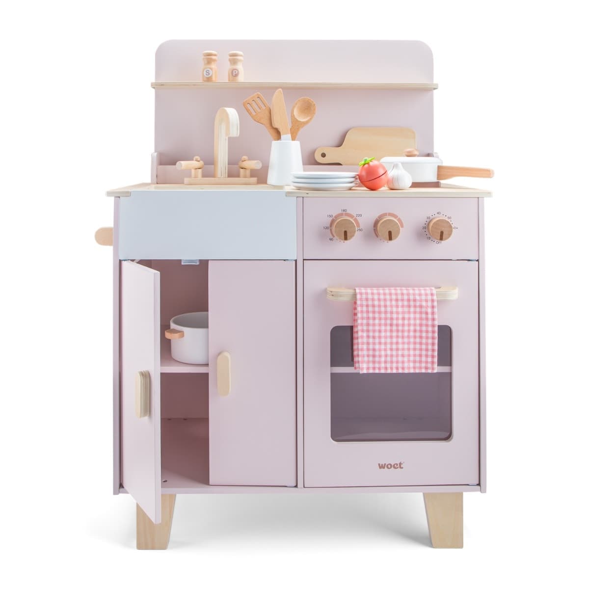 Cucina Giocattolo in Legno Woet Rosa - 5