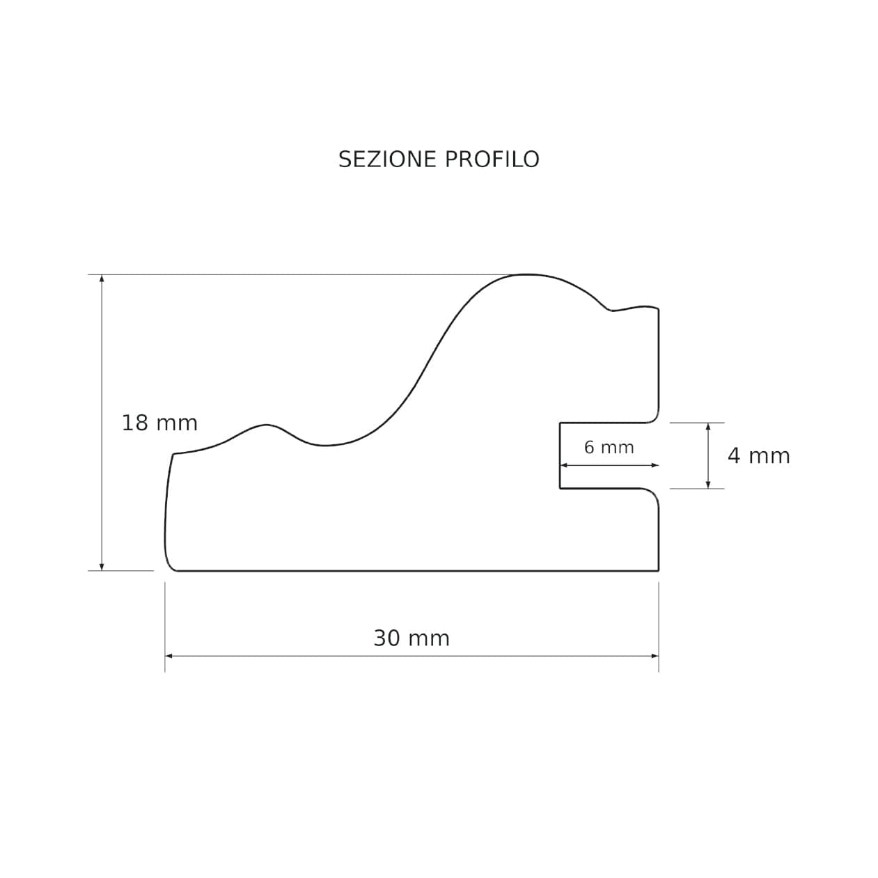 Profilo Bugna per Boiserie in Legno Massello di Ayous Bianco Laccato 30x18 mm con Gola 4x6 mm – Barra da 2,25 m - 5