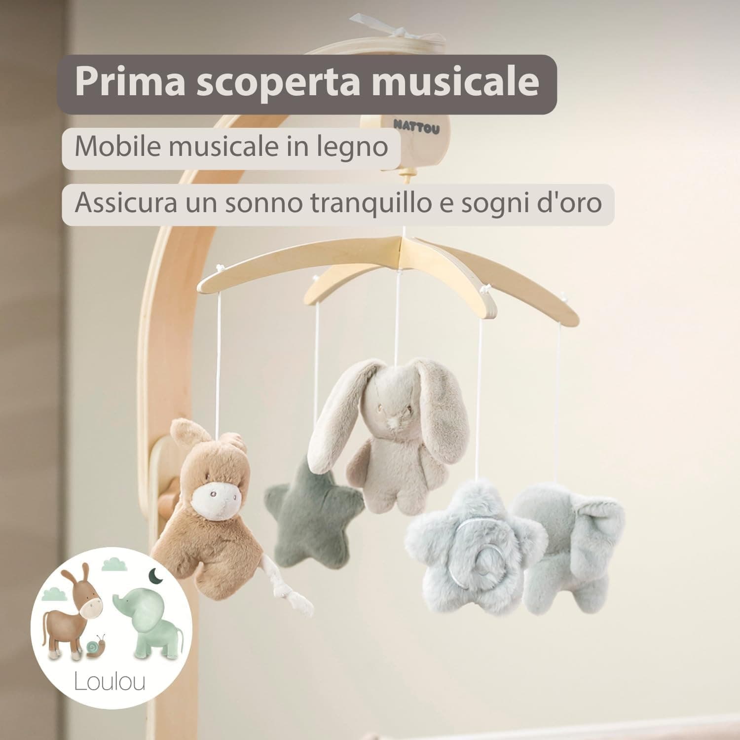 Nattou - Giostrina Musicale in Legno Loulou - 3