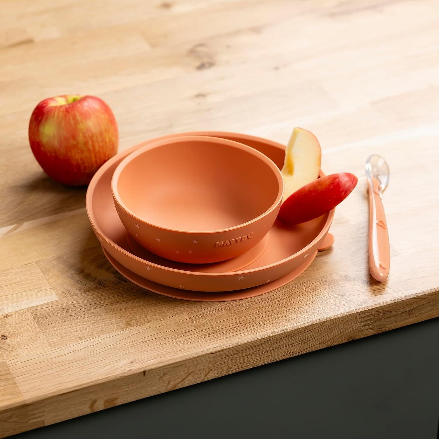 Nattou - Set Pappa 3 pezzi Stelline Terracotta - 2