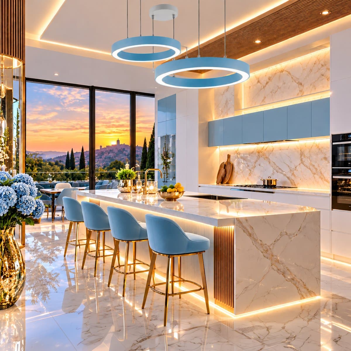 Lampadario moderno Promoluce GAME BIS S60+S80 SP IN&OUT LED CCT 6500LM biemissione alluminio carta zucchero silicone - 2