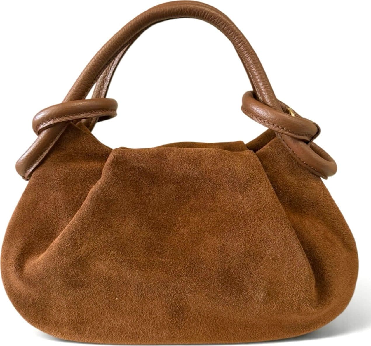 Modarno Borsetta a mano con manico convertibile "Linda" in Camoscio vera pelle 28x8x16cm - 7