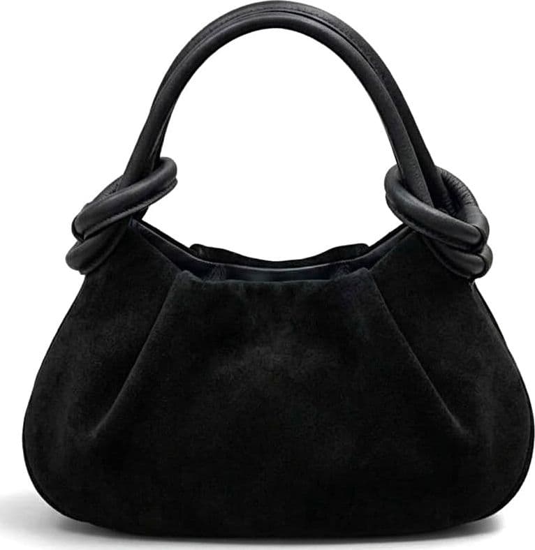 Modarno Borsetta a mano con manico convertibile "Linda" in Camoscio vera pelle 28x8x16cm - 8