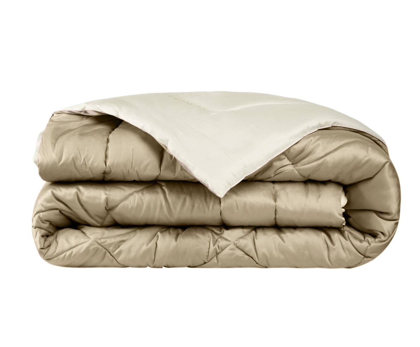 Trapunta Invernale 300g  bifaccia-double face in raso di puro cotone Made in Italy Sabbia/Beige - 2