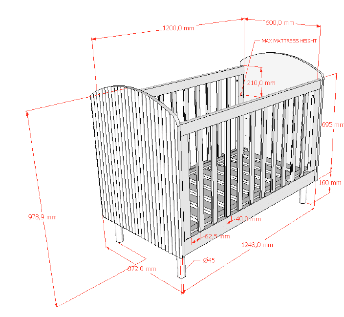 Lettino 60x120 Lux Vipack - Clay - 3